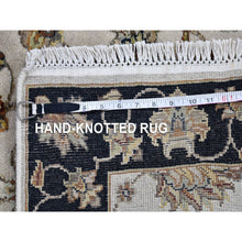 Load image into Gallery viewer, 2&#39;7&quot;x9&#39;10&quot; Ivory Rajasthan Half Wool And Half Silk Floral Design Thick And Plush Hand Knotted Runner Oriental Rug FWR400614