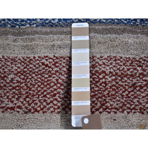4'1"x5' New Persian Gabbeh Organic Wool Multi-color Hand Knotted Oriental Rug FWR400662