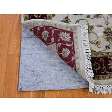 Load image into Gallery viewer, 4&#39;x6&#39; Ivory Rajasthan Half Wool And Half Silk Floral Design Thick And Plush Hand Knotted Oriental Rug FWR400674