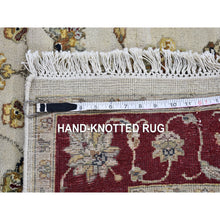 Load image into Gallery viewer, 4&#39;x6&#39; Ivory Rajasthan Half Wool And Half Silk Floral Design Thick And Plush Hand Knotted Oriental Rug FWR400674