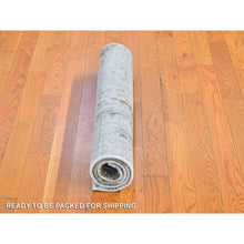 Load image into Gallery viewer, 2&#39;6&quot;x4&#39;1&quot; Wool Denser Weave Persian Knot Hand Knotted Silver Abstract Design Scatter Size Oriental Rug FWR400746