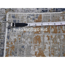 Load image into Gallery viewer, 2&#39;6&quot;x4&#39;1&quot; Wool Denser Weave Persian Knot Hand Knotted Silver Abstract Design Scatter Size Oriental Rug FWR400746