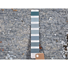 Load image into Gallery viewer, 2&#39;6&quot;x10&#39;3&quot; Silver Blue Abstract Design Wool Denser Weave Persian Knot Hand Knotted Runner Oriental Rug FWR400752