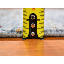 Load image into Gallery viewer, 2&#39;6&quot;x10&#39;3&quot; Silver Blue Abstract Design Wool Denser Weave Persian Knot Hand Knotted Runner Oriental Rug FWR400752