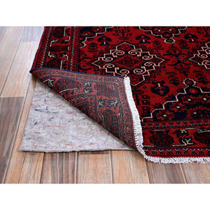 3'10"x6' Chili Red, Afghan Khamyab with Geometric Medallions Design, Hand Knotted, Pure Wool, Vegetable Dyes, Oriental Rug FWR4002