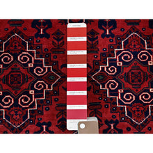 Load image into Gallery viewer, 3&#39;10&quot;x6&#39; Chili Red, Afghan Khamyab With Geometric Medallions Design, Hand Knotted, Pure Wool, Vegetable Dyes, Oriental Rug FWR4002