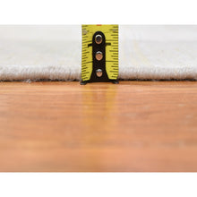 Load image into Gallery viewer, 3&#39;1&quot;x5&#39;1&quot; Ivory Silk With Textured Wool Tone On Tone Striae Design Hand Knotted Hi-low Pile Oriental Rug FWR400842