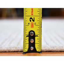 Load image into Gallery viewer, 4&#39;3&quot;x6&#39;1&quot; Ivory Silk With Textured Wool Tone On Tone Striae Design Hand Knotted Hi-low Pile Oriental Rug FWR400848