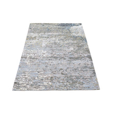 Load image into Gallery viewer, 3&#39;1&quot;x5&#39;1&quot; Silver Abstract Design Wool Denser Weave Persian Knot Hand Knotted Oriental Rug FWR400914