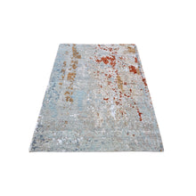 Load image into Gallery viewer, 3&#39;2&quot;x5&#39;5&quot; Gray Hi-Low Pile Abstract Design Wool Hand Knotted Persian Knot Oriental Rug FWR400920