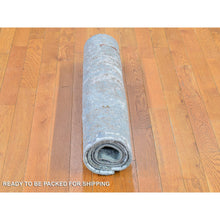 Load image into Gallery viewer, 3&#39;2&quot;x5&#39;5&quot; Gray Hi-low Pile Abstract Design Wool Hand Knotted Persian Knot Oriental Rug FWR400920