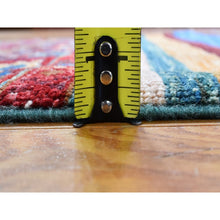 Load image into Gallery viewer, 2&#39;8&quot;x8&#39;3&quot; Red Super Kazak Khorjin Design With Colorful Tassels Pure Wool Hand Knotted Wide Runner Oriental Rug FWR400968