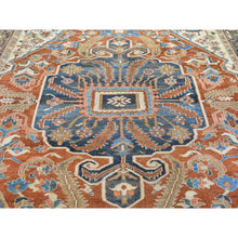 Load image into Gallery viewer, 9&#39;5&quot;x12&#39;7&quot; Terracotta Antique Persian Heriz Good Condition Serrated Leaf Design Natural Wool Clean Hand Knotted Oriental Rug FWR401034