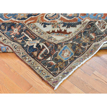 Load image into Gallery viewer, 9&#39;5&quot;x12&#39;7&quot; Terracotta Antique Persian Heriz Good Condition Serrated Leaf Design Natural Wool Clean Hand Knotted Oriental Rug FWR401034