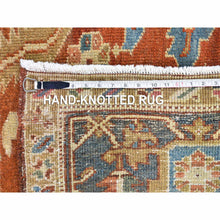 Load image into Gallery viewer, 9&#39;5&quot;x12&#39;7&quot; Terracotta Antique Persian Heriz Good Condition Serrated Leaf Design Natural Wool Clean Hand Knotted Oriental Rug FWR401034