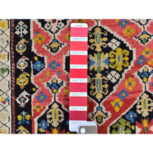 Load image into Gallery viewer, 3&#39;1&quot;x14&#39;3&quot; Green Antique Caucasian Wide Runner High KPSI, Good Condition with Hand Knotted Chocolate Brown Pure Wool Oriental Rug FWR401052