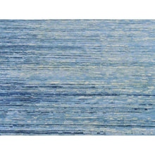 Load image into Gallery viewer, 14&#39;1&quot;x18&#39; Oversized Blue Oceanic Pure Wool Horizontal Ombre Design Hand Knotted Oriental Rug FWR401082