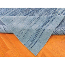 Load image into Gallery viewer, 14&#39;1&quot;x18&#39; Oversized Blue Oceanic Pure Wool Horizontal Ombre Design Hand Knotted Oriental Rug FWR401082