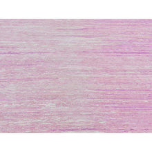 Load image into Gallery viewer, 10&#39;x14&#39;2&quot; Thick And Plush Pure Wool Only Horizontal Ombre Design Pink With Touches Of Ivory Hand Knotted Oriental Rug FWR401088