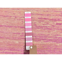 Load image into Gallery viewer, 10&#39;x14&#39;2&quot; Thick And Plush Pure Wool Only Horizontal Ombre Design Pink With Touches Of Ivory Hand Knotted Oriental Rug FWR401088