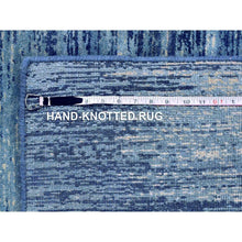 Load image into Gallery viewer, 3&#39;x5&#39;2&quot; Blue Oceanic Zero Pile Pure Wool Horizontal Ombre Design Hand Knotted Scatter Size Oriental Rug FWR401142