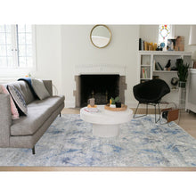 Load image into Gallery viewer, 9&#39;x12&#39;1&quot; Modern Hand Knotted Ivory Large Elements With Pastels Silk With Textured Wool Oriental Rug FWR401256