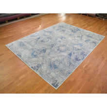 Load image into Gallery viewer, 9&#39;x12&#39;1&quot; Modern Hand Knotted Ivory Large Elements With Pastels Silk With Textured Wool Oriental Rug FWR401256