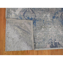 Load image into Gallery viewer, 9&#39;x12&#39;1&quot; Modern Hand Knotted Ivory Large Elements With Pastels Silk With Textured Wool Oriental Rug FWR401256