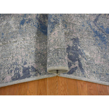 Load image into Gallery viewer, 9&#39;x12&#39;1&quot; Modern Hand Knotted Ivory Large Elements With Pastels Silk With Textured Wool Oriental Rug FWR401256