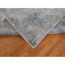 Load image into Gallery viewer, 9&#39;x12&#39;1&quot; Modern Hand Knotted Ivory Large Elements With Pastels Silk With Textured Wool Oriental Rug FWR401256