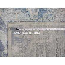 Load image into Gallery viewer, 9&#39;x12&#39;1&quot; Modern Hand Knotted Ivory Large Elements With Pastels Silk With Textured Wool Oriental Rug FWR401256