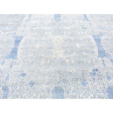 Load image into Gallery viewer, 9&#39;x12&#39;2&quot; Wool And Pure Silk Hand Knotted Blue Jewellery Design With Soft Colors Oriental Rug FWR401724