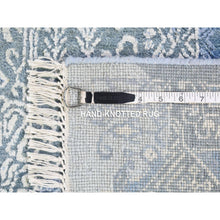 Load image into Gallery viewer, 9&#39;x12&#39;2&quot; Wool And Pure Silk Hand Knotted Blue Jewellery Design With Soft Colors Oriental Rug FWR401724