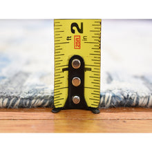 Load image into Gallery viewer, 6&#39;1&quot;x9&#39;1&quot; Blue And White Extremely Durable Modern Hand Knotted Pure Silk And Textured Wool Oriental Rug FWR401742