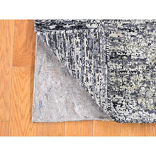 Load image into Gallery viewer, 3&#39;x5&#39; Black Pure Silk And Wool Modern Design Hand Knotted Oriental Mat Rug FWR401802