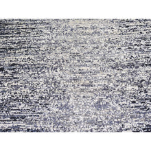 Load image into Gallery viewer, 3&#39;x5&#39; Black Pure Silk And Wool Modern Design Hand Knotted Oriental Mat Rug FWR401802