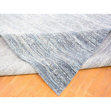 Load image into Gallery viewer, 12&#39;x18&#39; Blue Oceanic Wool And Pure Silk Horizontal Ombre Design Hand Knotted Oriental Oversized Rug FWR401844