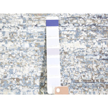 Load image into Gallery viewer, 12&#39;x18&#39; Blue Oceanic Wool And Pure Silk Horizontal Ombre Design Hand Knotted Oriental Oversized Rug FWR401844