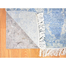 Load image into Gallery viewer, 6&#39;x9&#39;3&quot; Hand Knotted Blue Modern With Jewelry Design Pastels Silk With Wool Oriental Rug FWR401916