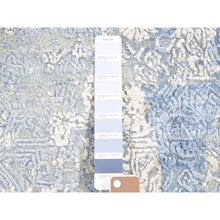 Load image into Gallery viewer, 6&#39;x9&#39;3&quot; Hand Knotted Blue Modern With Jewelry Design Pastels Silk With Wool Oriental Rug FWR401916