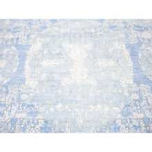 Load image into Gallery viewer, 6&#39;x9&#39;3&quot; Hand Knotted Blue Modern With Jewelry Design Pastels Silk With Wool Oriental Rug FWR401916