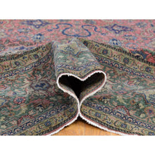 Load image into Gallery viewer, 9&#39;2&quot;x19&#39;2&quot; Pink Hand Knotted Antique Turkish Sivas Worn And Distressed, Clean Pure Wool Long And Narrow Gallery Size Oriental Rug FWR401970