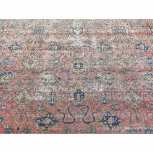Load image into Gallery viewer, 9&#39;2&quot;x19&#39;2&quot; Pink Hand Knotted Antique Turkish Sivas Worn And Distressed, Clean Pure Wool Long And Narrow Gallery Size Oriental Rug FWR401970