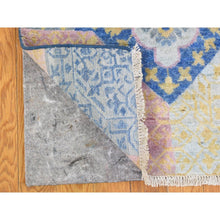 Load image into Gallery viewer, 9&#39;x11&#39;8&quot; Denim Blue Mamluk Repetitive Design With Pastel Colors Hand Knotted Pure Wool Oriental Rug FWR401982