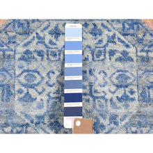 Load image into Gallery viewer, 9&#39;x11&#39;8&quot; Denim Blue Mamluk Repetitive Design With Pastel Colors Hand Knotted Pure Wool Oriental Rug FWR401982