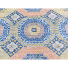 Load image into Gallery viewer, 9&#39;x11&#39;8&quot; Denim Blue Mamluk Repetitive Design With Pastel Colors Hand Knotted Pure Wool Oriental Rug FWR401982