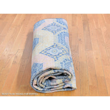 Load image into Gallery viewer, 9&#39;x11&#39;8&quot; Denim Blue Mamluk Repetitive Design With Pastel Colors Hand Knotted Pure Wool Oriental Rug FWR401982