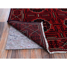 Load image into Gallery viewer, 4&#39;x6&#39;4&quot; Crimson Red, Afghan Khamyab with Tribal Medallions Design, Soft and Velvety Wool, Natural Dyes, Hand Knotted, Oriental Rug FWR4014