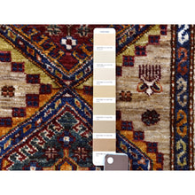 Load image into Gallery viewer, 2&#39;8&quot;x10&#39; Beige Geometric Design Natural Wool Super Kazak Hand-knotted Oriental Runner Rug FWR402510