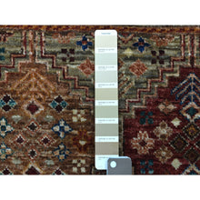 Load image into Gallery viewer, 2&#39;9&quot;x8&#39; Hand Knotted Gray Super Kazak Khorjin Design With Colorful Tassles Pure Afghan Wool Oriental Runner Rug FWR402720